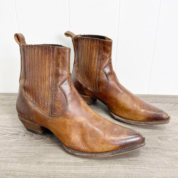 Frye Shoes - ❌SOLD❌ FRYE  Brown Distressed Leather Ankle Boots